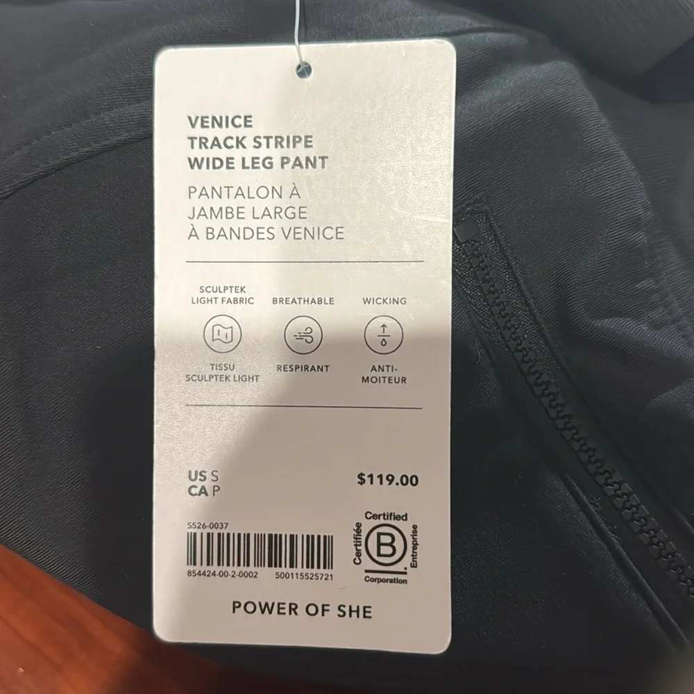 Athleta Venice Stripe Black Wide Leg Pants - Picture 8 of 12